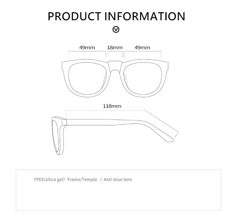 Yimaruili Unisex Children's Full Rim Silicone Frame Eyeglasses F891
